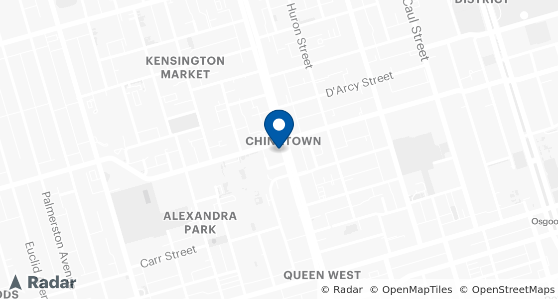 Map of Dairy Queen Location:: 280 Spadina Ave, Toronto, ON, M5T 3A5